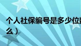 个人社保编号是多少位数（个人社保编号是什么）