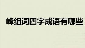 峰组词四字成语有哪些（峰组词四字成语）