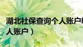 湖北社保查询个人账户明细（湖北社保查询个人账户）