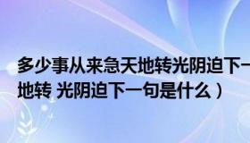 多少事从来急天地转光阴迫下一句是什么（多少事从来急天地转 光阴迫下一句是什么）