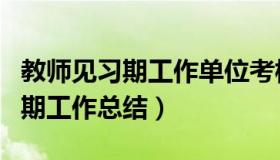 教师见习期工作单位考核情况综述（教师见习期工作总结）