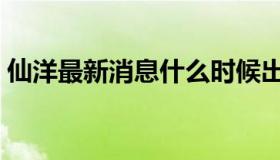 仙洋最新消息什么时候出来（仙洋最新消息）