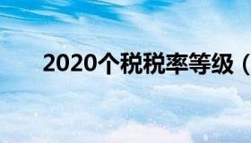 2020个税税率等级（2020个税税率）