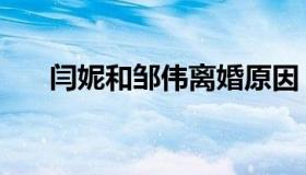闫妮和邹伟离婚原因（闫妮为啥离婚）