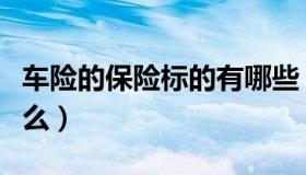 车险的保险标的有哪些（车险的保险标的是什么）