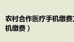 农村合作医疗手机缴费方法（农村合作医疗手机缴费）