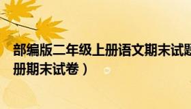 部编版二年级上册语文期末试题（部编人教版二年级语文上册期末试卷）