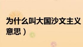 为什么叫大国沙文主义（大国沙文主义是什么意思）