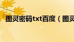 图灵密码txt百度（图灵密码txt百度网盘）