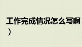 工作完成情况怎么写啊（工作完成情况怎么写）