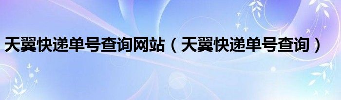 天翼快递单号查询网站（天翼快递单号查询）