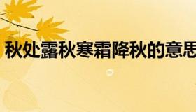 秋处露秋寒霜降秋的意思（秋处露秋寒霜降）