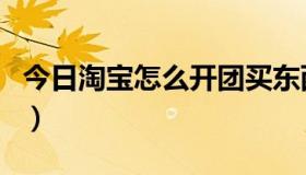 今日淘宝怎么开团买东西（淘宝如何发起团购）