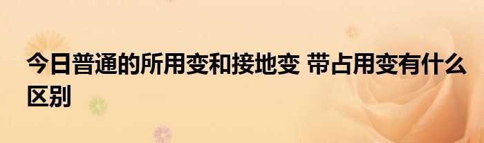 今日普通的所用变和接地变 带占用变有什么区别
