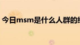 今日msm是什么人群的缩写（MSM是什么）