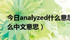 今日analyzed什么意思中文（Analyze是什么中文意思）