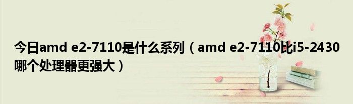 今日amd e2-7110是什么系列（amd e2-7110比i5-2430哪个处理器更强大）