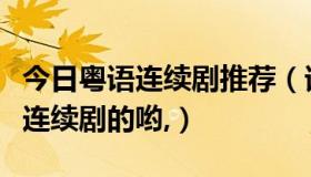 今日粤语连续剧推荐（谁知道那部粤语片好看连续剧的哟,）