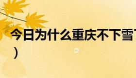 今日为什么重庆不下雪了（为什么重庆不下雪）