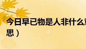 今日早已物是人非什么意思（物是人非什么意思）