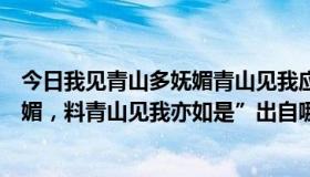 今日我见青山多妩媚青山见我应如是全诗（“我见青山多妩媚，料青山见我亦如是”出自哪词）