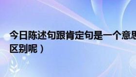 今日陈述句跟肯定句是一个意思吗（陈述句和肯定句有什么区别呢）