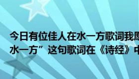 今日有位佳人在水一方歌词我愿逆流而上（“有位佳人，在水一方”这句歌词在《诗经》中的原句是什么）