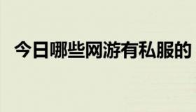 今日哪些网游有私服的（哪些网游有私服）