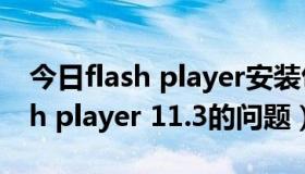 今日flash player安装包下载（关于安装flash player 11.3的问题）