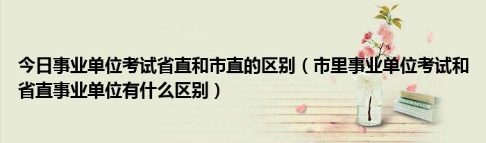今日事业单位考试省直和市直的区别（市里事业单位考试和省直事业单位有什么区别）