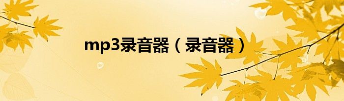 mp3录音器（录音器）