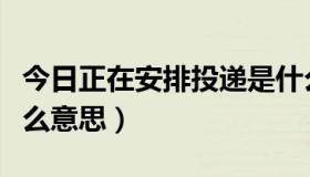 今日正在安排投递是什么意思（安排投递是什么意思）