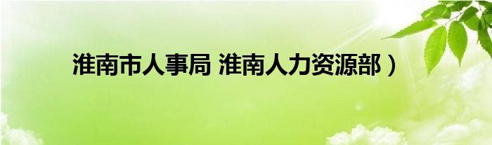 淮南市人事局 淮南人力资源部）