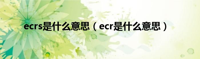 ecrs是什么意思（ecr是什么意思）
