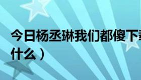 今日杨丞琳我们都傻下载（我们都傻的歌词的什么）