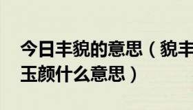 今日丰貌的意思（貌丰盈以壮姝兮,苞温润之玉颜什么意思）