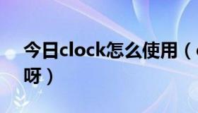 今日clock怎么使用（clockgen到底怎么用呀）