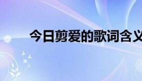 今日剪爱的歌词含义（剪爱的歌词）