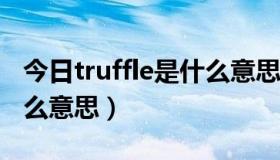 今日truffle是什么意思（truffle butter是什么意思）