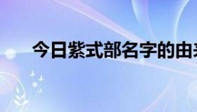 今日紫式部名字的由来（紫式部是谁）