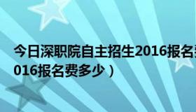 今日深职院自主招生2016报名费多少钱（深职院自主招生2016报名费多少）