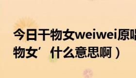 今日干物女weiwei原唱试听（林宇中的‘干物女’什么意思啊）