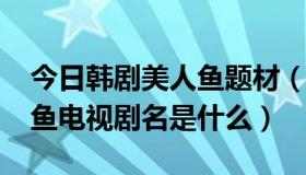 今日韩剧美人鱼题材（2014韩剧有一部美人鱼电视剧名是什么）