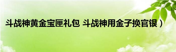 斗战神黄金宝匣礼包 斗战神用金子换官银）