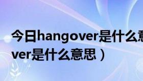 今日hangover是什么意思中文翻译（hangover是什么意思）