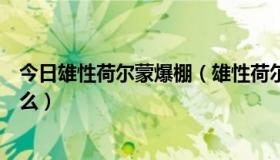 今日雄性荷尔蒙爆棚（雄性荷尔蒙和雌性荷尔蒙的区别是什么）