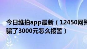 今日维拍app最新（12450网警中心我刚才在维购拍交易被骗了3000元怎么报警）