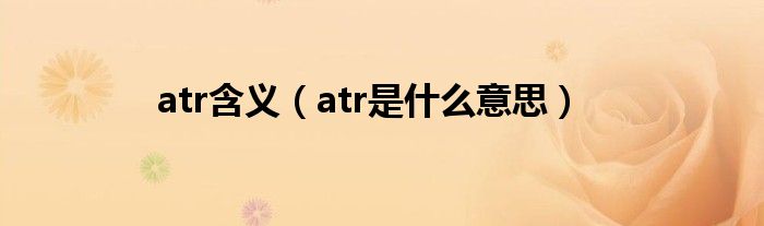 atr含义（atr是什么意思）
