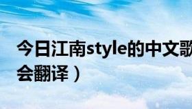 今日江南style的中文歌词（江南style歌词谁会翻译）
