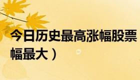 今日历史最高涨幅股票（历史上那只股票的涨幅最大）